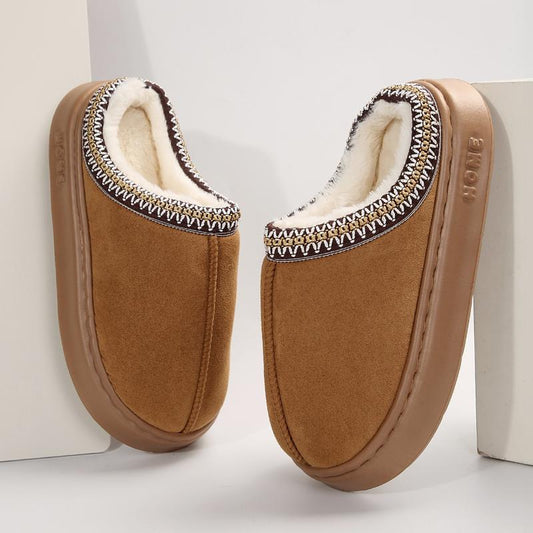 Cozy Plush Lined Women's Non-Slip Ankle Slippers with Thick Sole