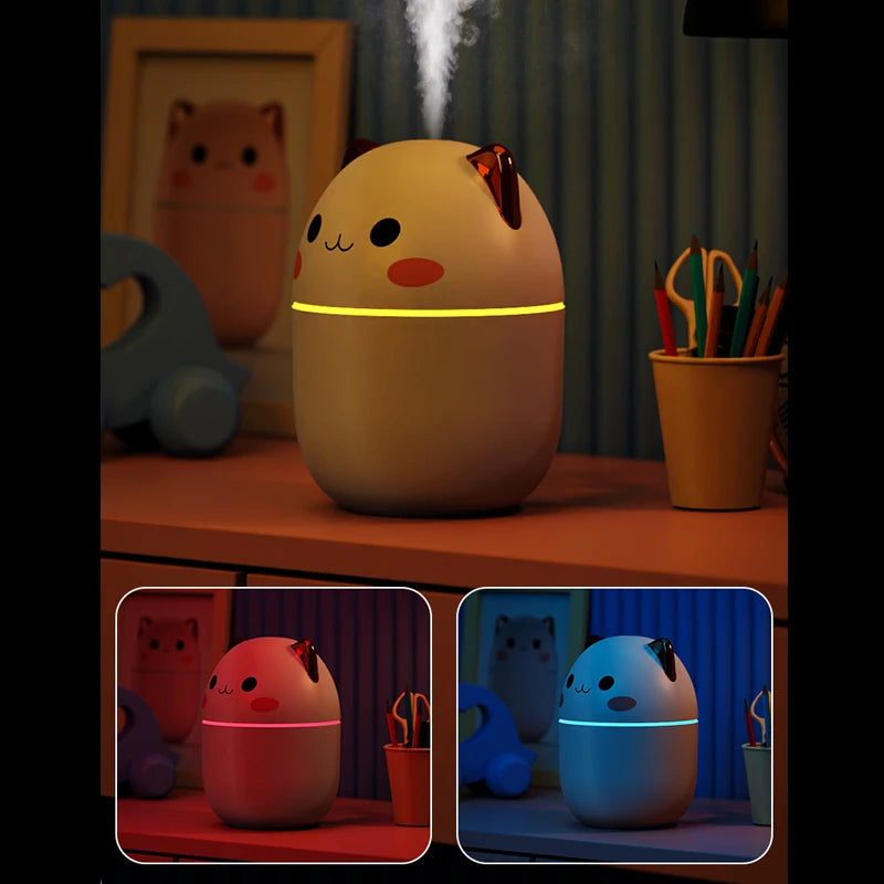 Baby Cartoon Portable Air Humidifier Aroma Diffuser Night Light Cool Mist for Bedroom Home Car Purifier Essential Oil Humidifier