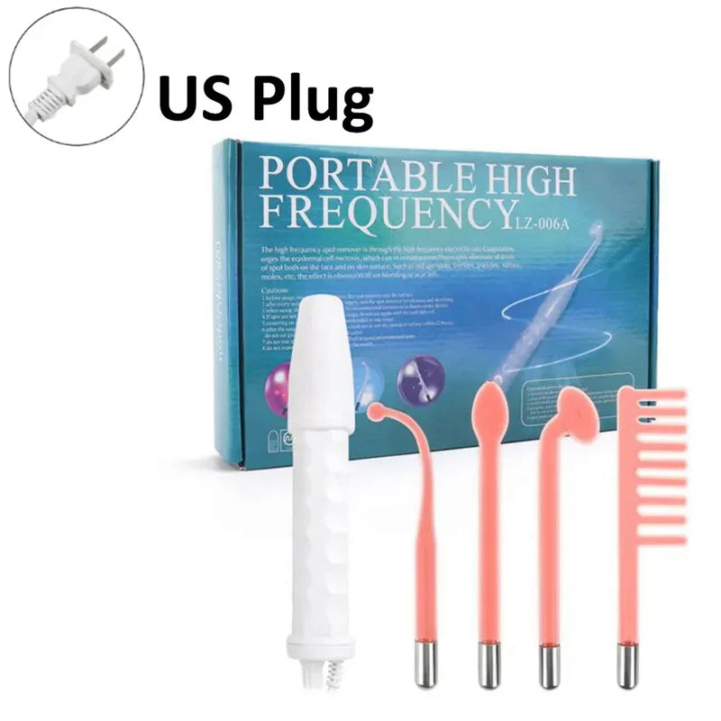 High Frequency Facial Machine 4 in 1 Handheld Electric for Face Skin Beauty Tools Portable Neon Wand Acne Treatment Therapy Wand