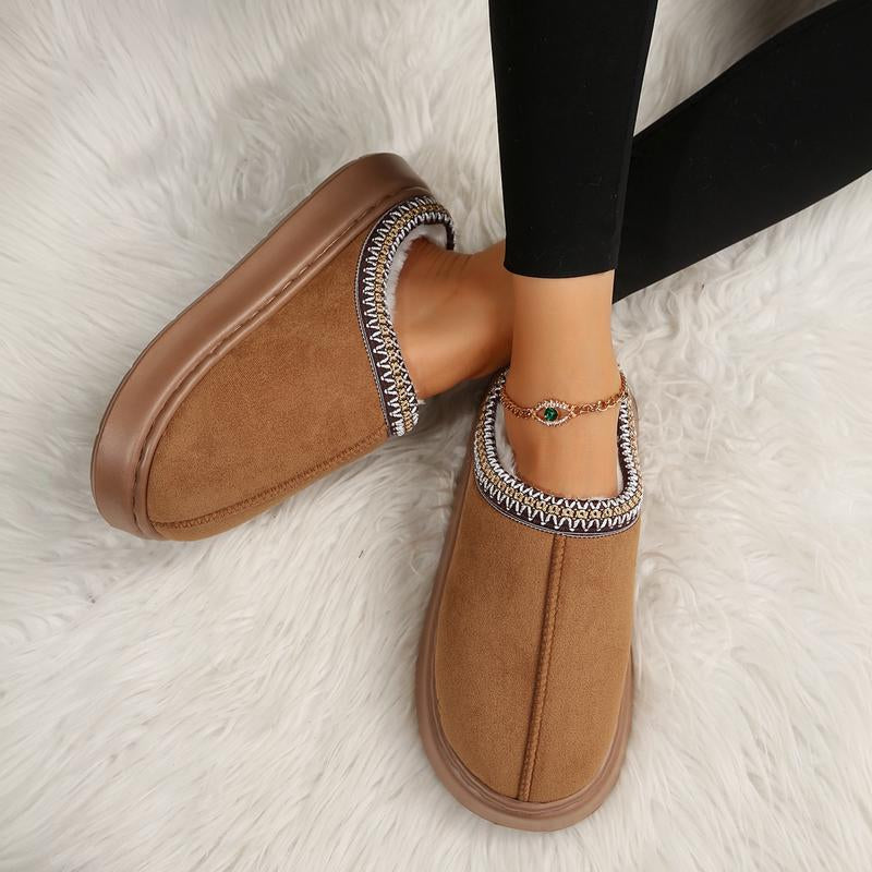 Cozy Plush Lined Women's Non-Slip Ankle Slippers with Thick Sole