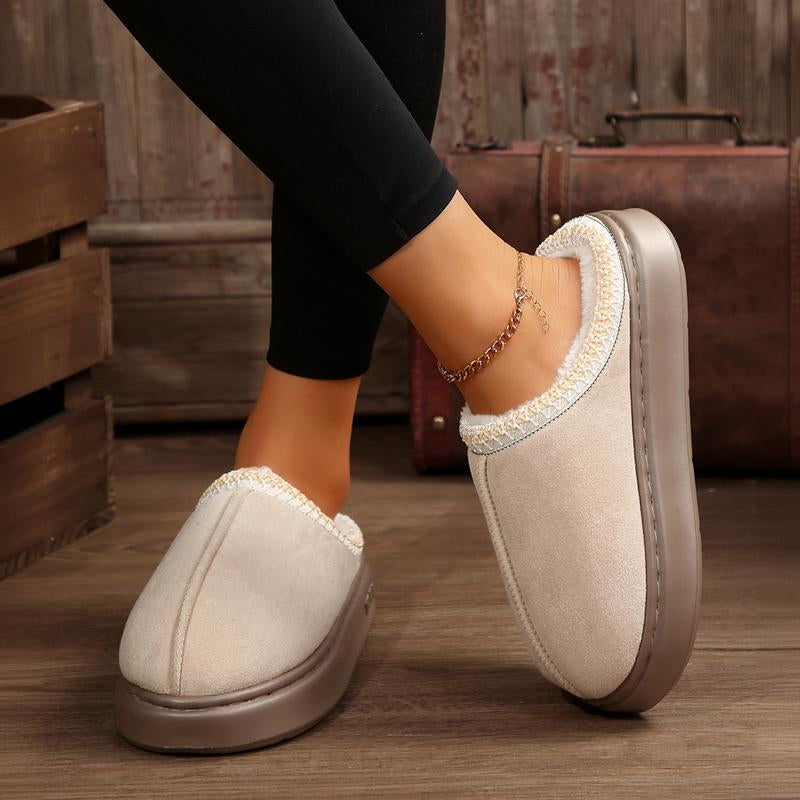 Cozy Plush Lined Women's Non-Slip Ankle Slippers with Thick Sole