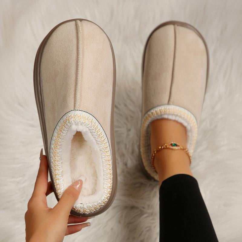 Cozy Plush Lined Women's Non-Slip Ankle Slippers with Thick Sole