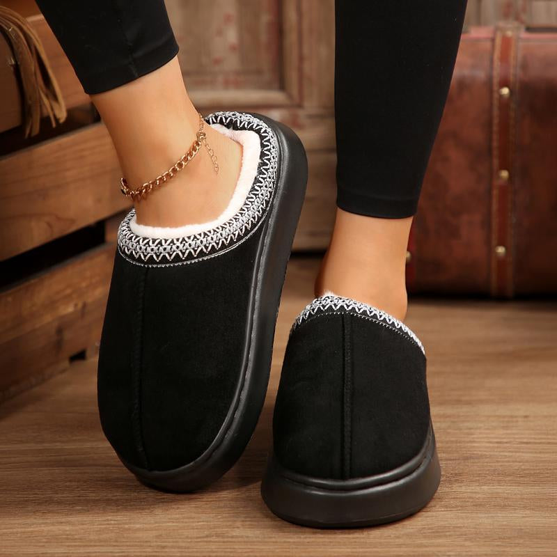 Cozy Plush Lined Women's Non-Slip Ankle Slippers with Thick Sole