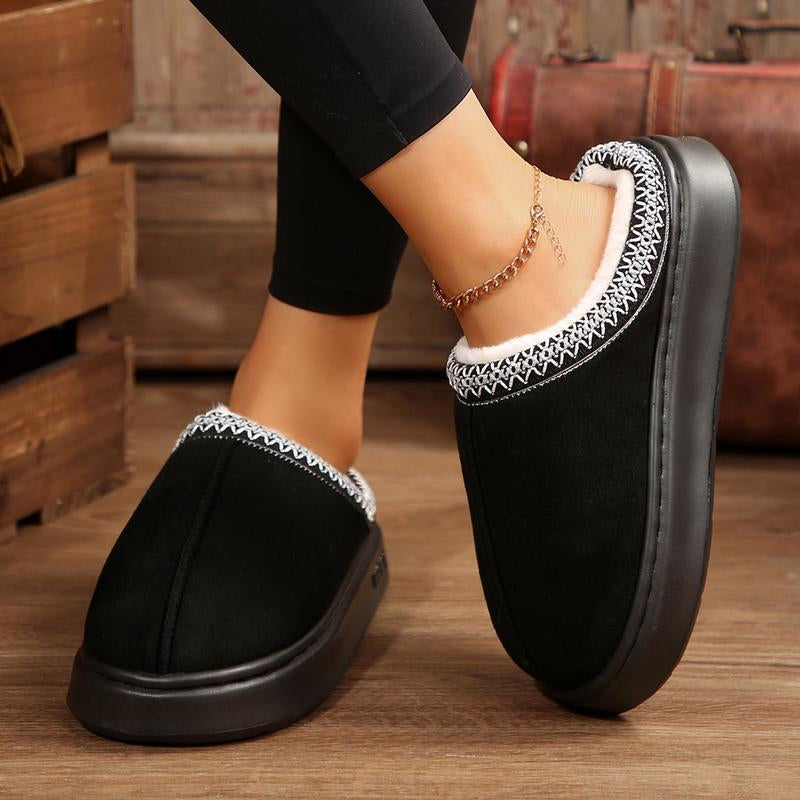 Cozy Plush Lined Women's Non-Slip Ankle Slippers with Thick Sole