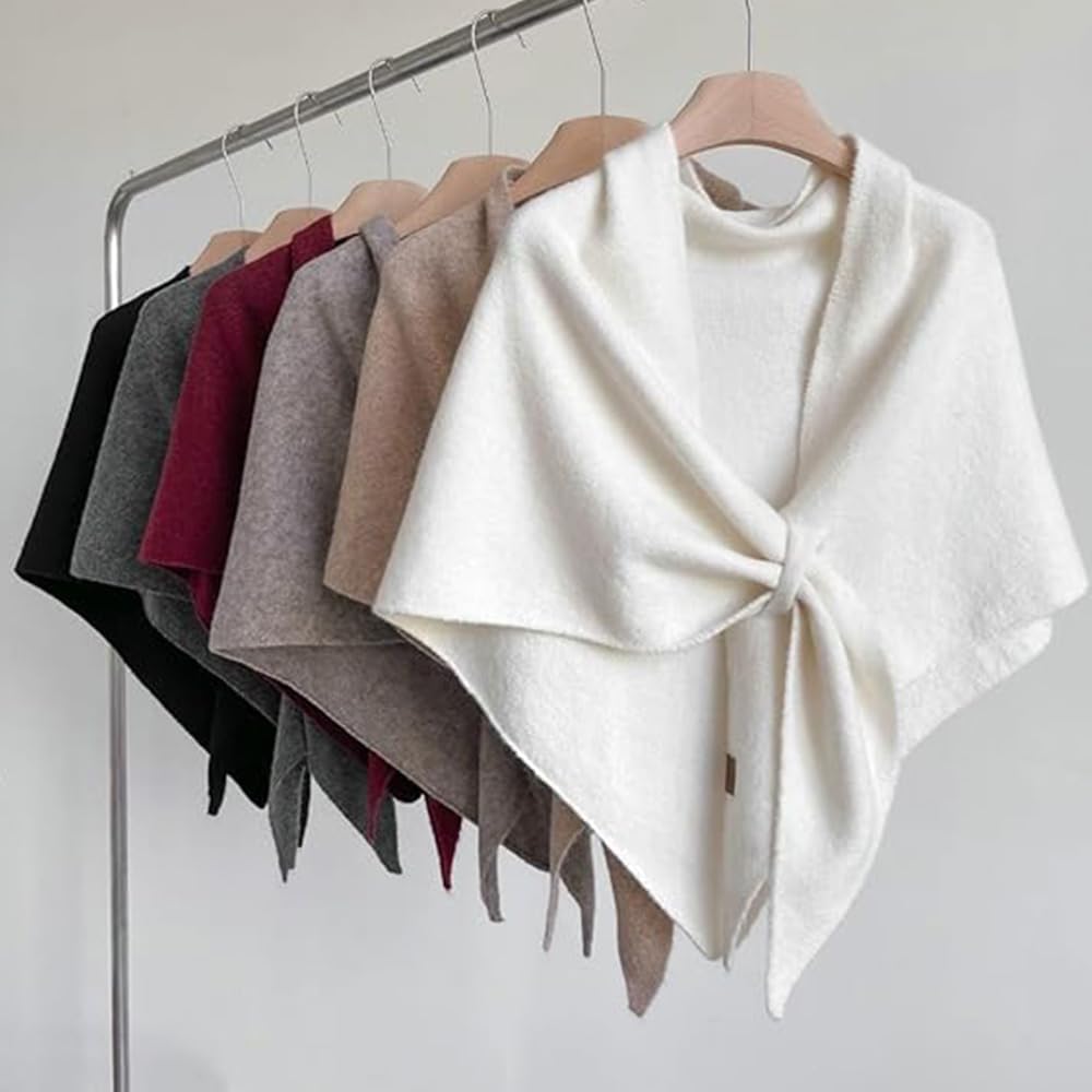 Women'S Solid Color Shawl, 2025 New Wraps Elegant Solid Color Open Front Poncho Cape, Wraps Cardigan Cape