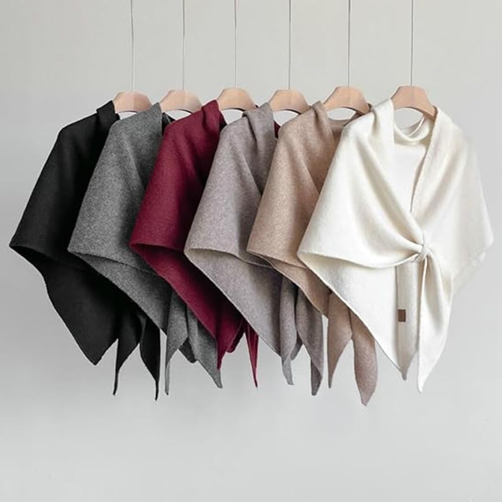 Women'S Solid Color Shawl, 2025 New Wraps Elegant Solid Color Open Front Poncho Cape, Wraps Cardigan Cape