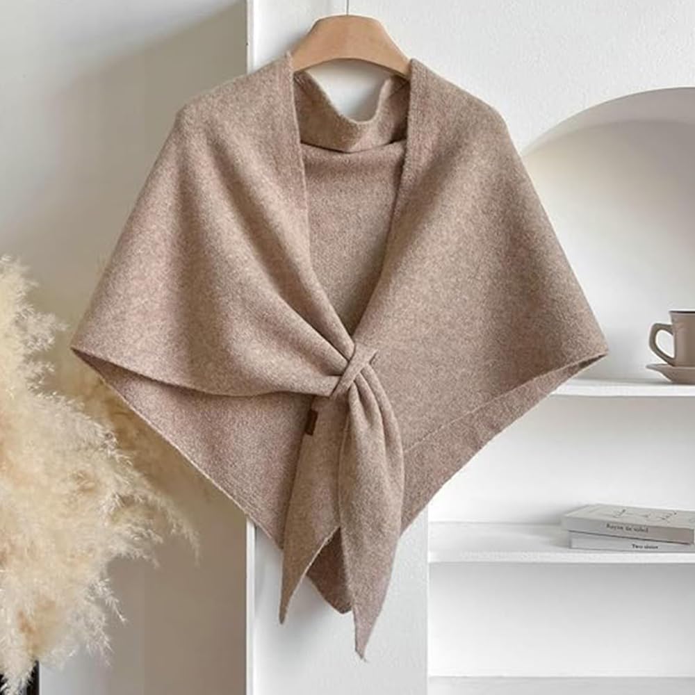 Women'S Solid Color Shawl, 2025 New Wraps Elegant Solid Color Open Front Poncho Cape, Wraps Cardigan Cape