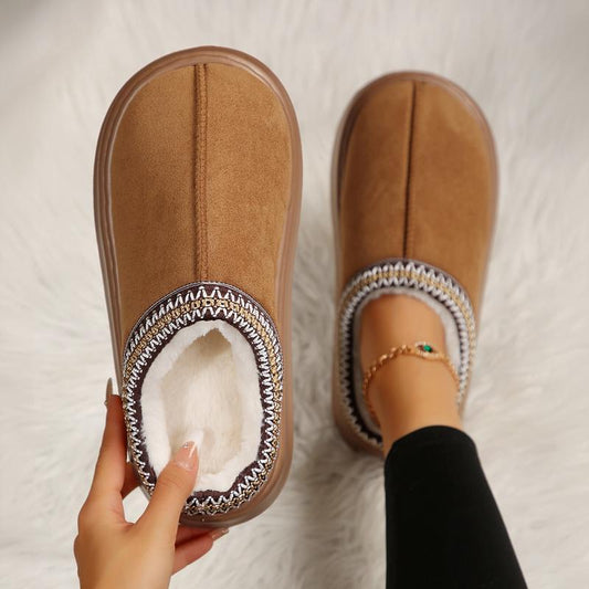 Cozy Plush Lined Women's Non-Slip Ankle Slippers with Thick Sole