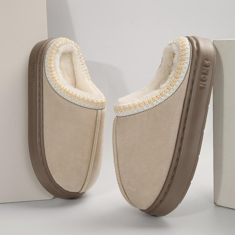 Cozy Plush Lined Women's Non-Slip Ankle Slippers with Thick Sole