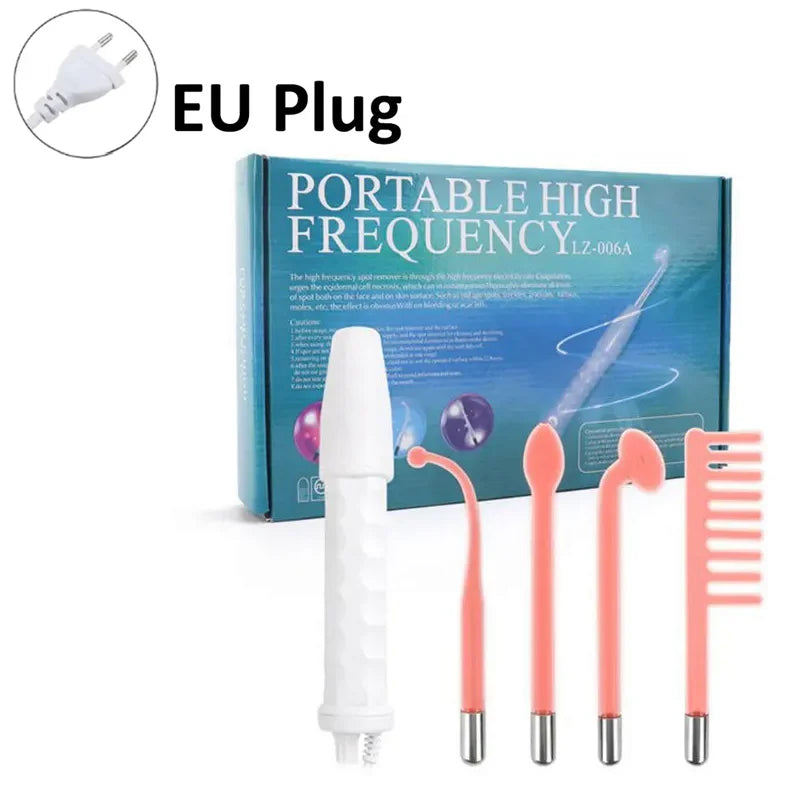 High Frequency Facial Machine 4 in 1 Handheld Electric for Face Skin Beauty Tools Portable Neon Wand Acne Treatment Therapy Wand