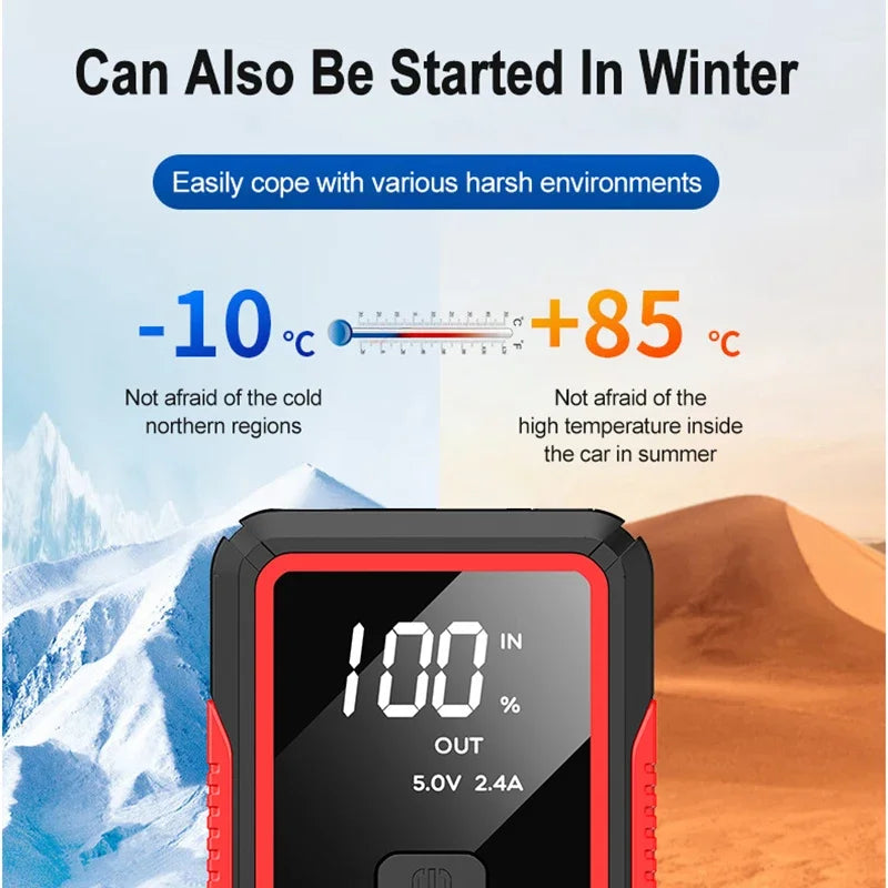 Power Bank 2000A/600A 12V Car Battery Jump Starter Portable Charger Petrol Diesel Auto Starting Device Booster Emergency Starter