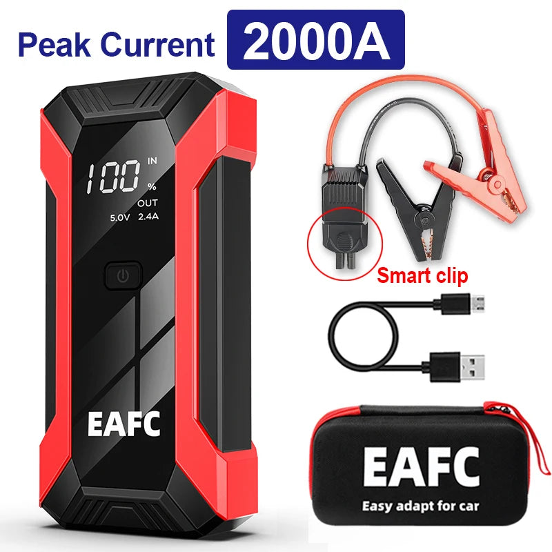 Power Bank 2000A/600A 12V Car Battery Jump Starter Portable Charger Petrol Diesel Auto Starting Device Booster Emergency Starter