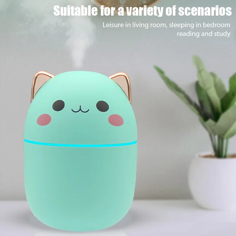 Baby Cartoon Portable Air Humidifier Aroma Diffuser Night Light Cool Mist for Bedroom Home Car Purifier Essential Oil Humidifier