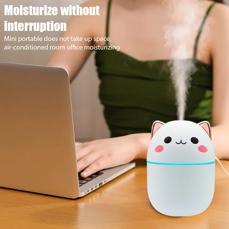 Baby Cartoon Portable Air Humidifier Aroma Diffuser Night Light Cool Mist for Bedroom Home Car Purifier Essential Oil Humidifier