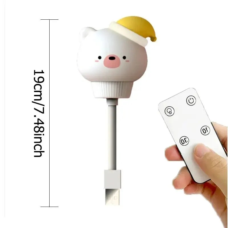 LED Night Light LED Cute Cartoon Bear Rabbit Pet Modeling USB Night Lamp for Children Room Decoration