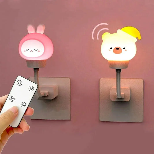 LED Night Light LED Cute Cartoon Bear Rabbit Pet Modeling USB Night Lamp for Children Room Decoration
