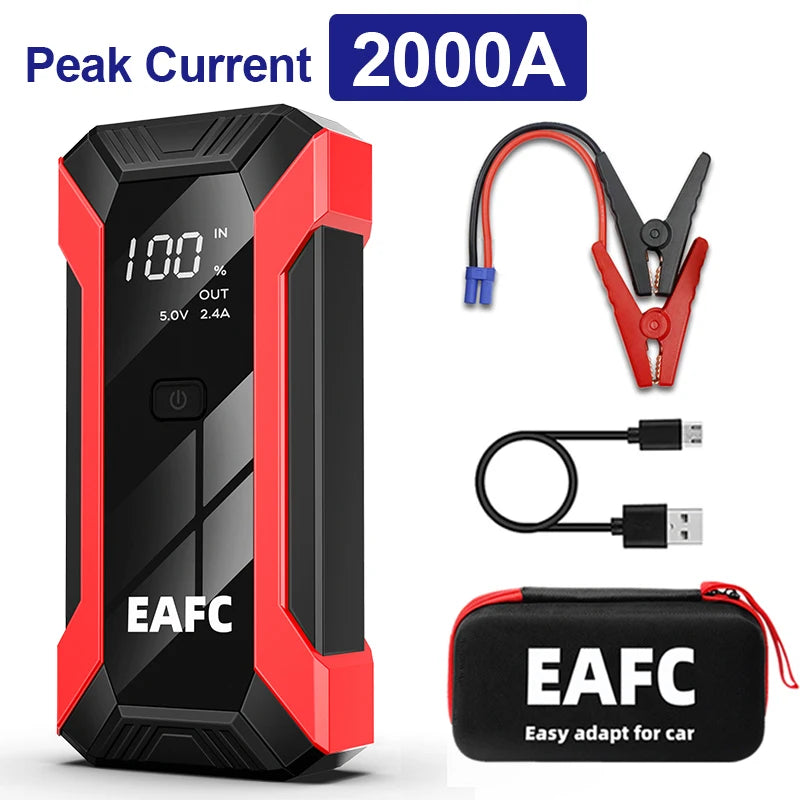 Power Bank 2000A/600A 12V Car Battery Jump Starter Portable Charger Petrol Diesel Auto Starting Device Booster Emergency Starter