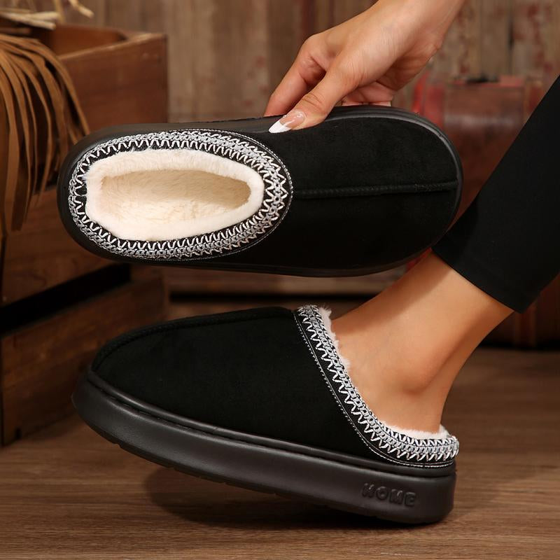 Cozy Plush Lined Women's Non-Slip Ankle Slippers with Thick Sole